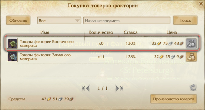 Купить товары фактории по квесту на пугало в ArcheAge