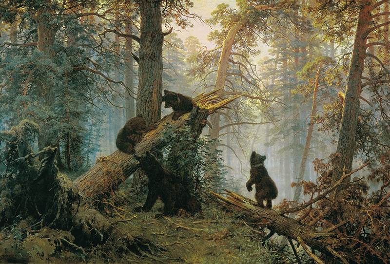 Шишкин картина Утро в сосновом лесу