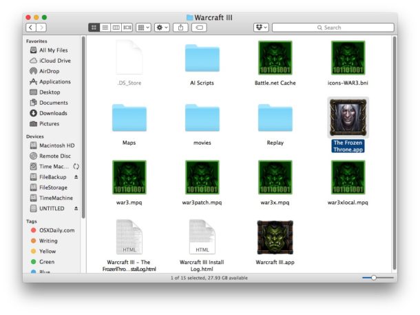 Warcraft 3 installed on Mac