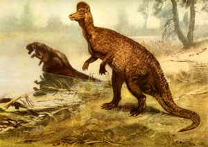 Самые экспрессивные палеонтологические иллюстрации были созданы Зденеком Бурианом более семидесяти лет назад; с тех пор изменились детали реконструкций, но мир динозавров всё так же восхищает нас. Картина З. Буриана с сайта zburian.narod.ru