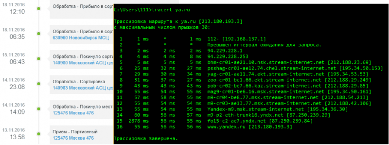 Tracert и почтовый трекинг.