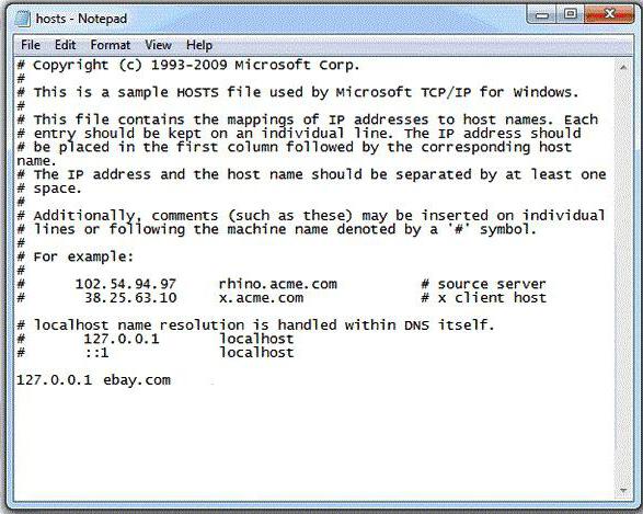 c windows system32 drivers etc hosts 