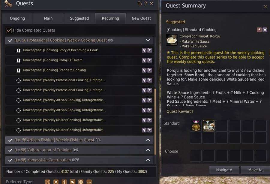 BDO Weekly Cooking Quest Line in Arehaza