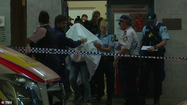 A 46-year-old man has been stabbed after rushing to the aid of a young girl who was allegedly being sexually assaulted by another man, 54, in the toilets of a dance studio in Sydney