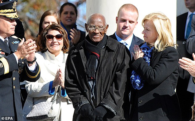 He was honored during a ceremony to honor veterans at the Tomb of the Unknowns at Arlington National Cemetery in Arlington, Virginia, USA on November 2013