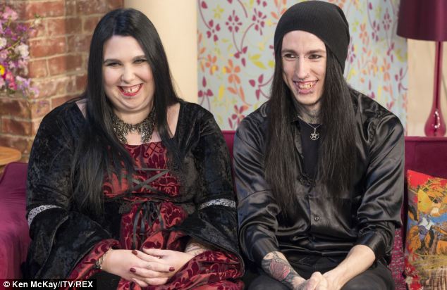 Your friendly vampires next-door: Pyretta Blaze (left) and Andy Filth (right) appeared on ITV
