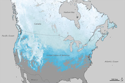 Snow cover extent over North America in 2011