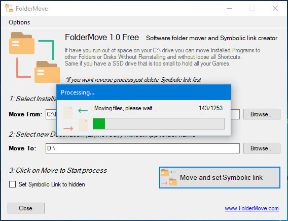 Как перенести программы или игры на другой диск с помощью утилиты FolderMove