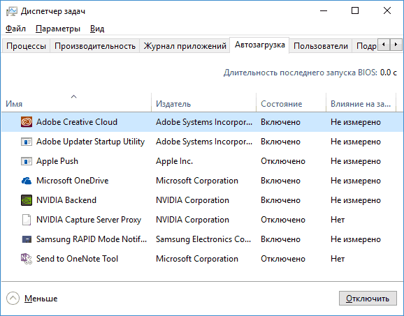 Программы в автозагрузке Windows