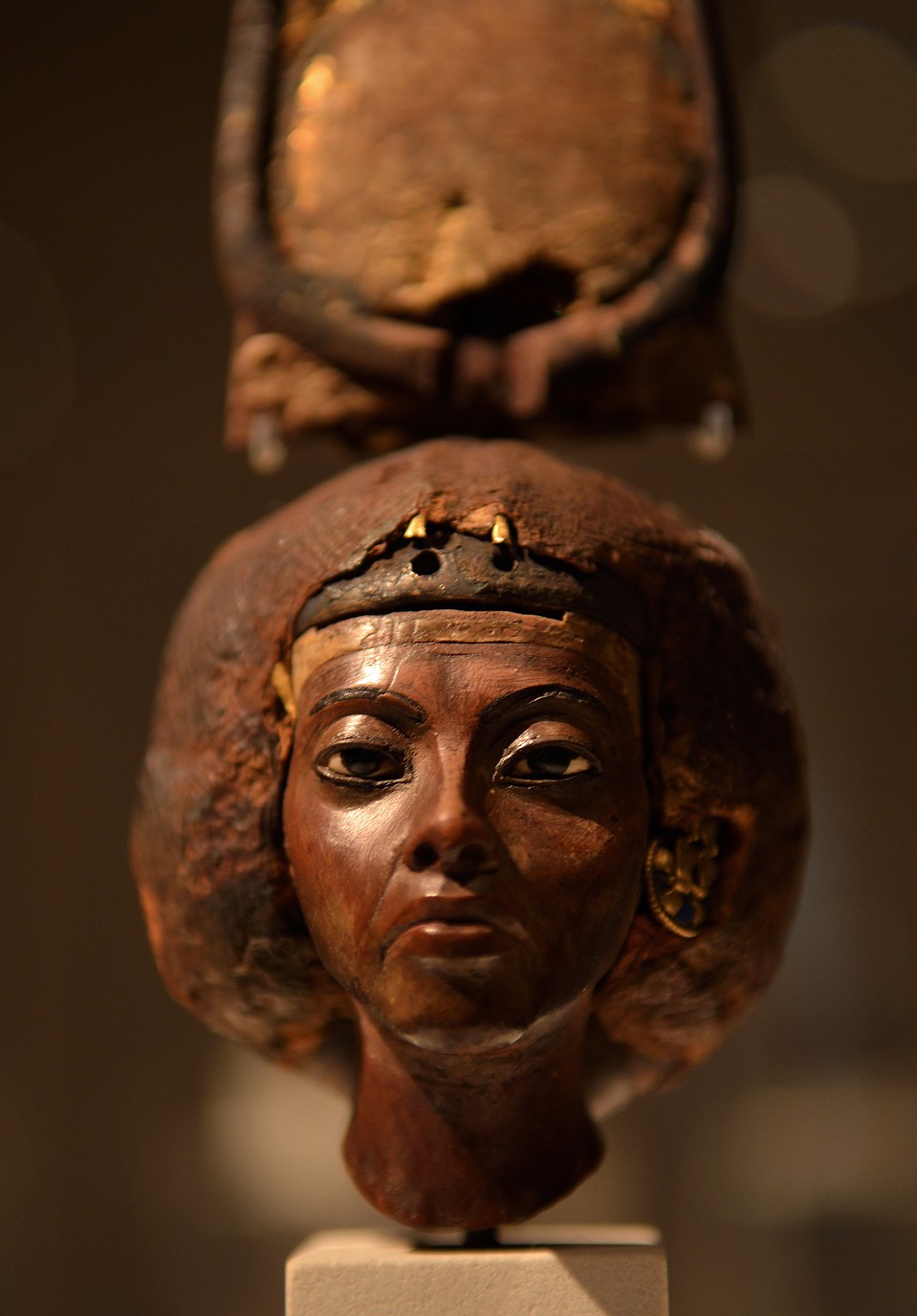 Голова статуи царицы Тейе, бабушки Тутанхамона. 14 в. до н.э. Берлин, Египетский музей. Фото: Виктор Солкин 