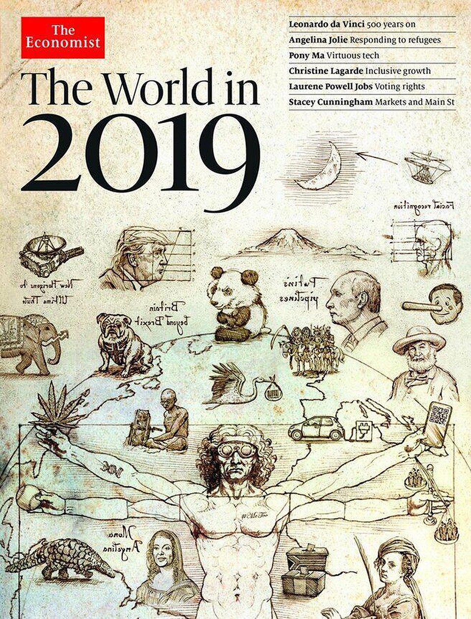 Пророческая обложка журнала The Economist «Мир в 2019 году». 