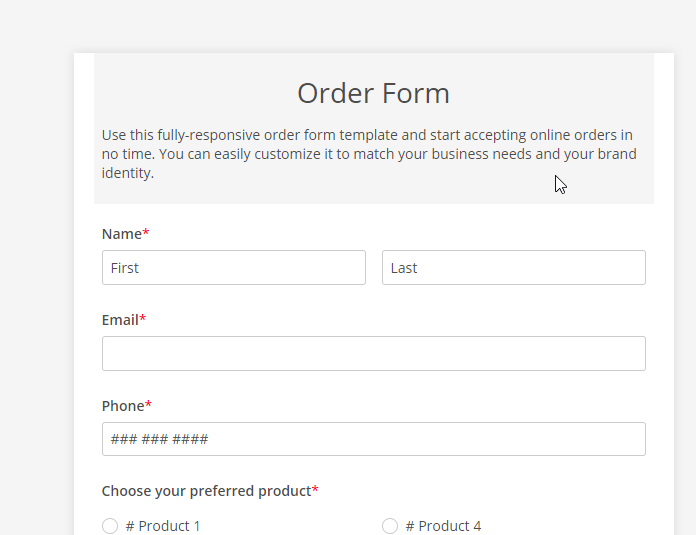 123 order form header