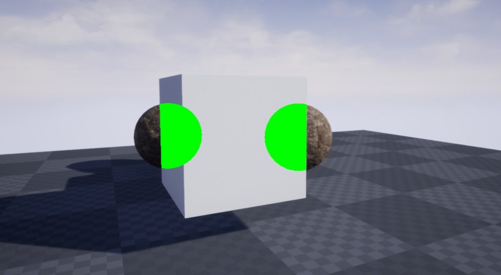 Scene with Custom Depth material