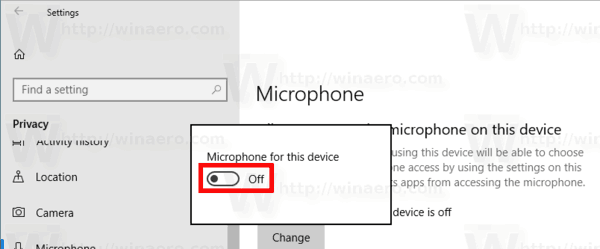 Windows 10 Disable Microphone Access