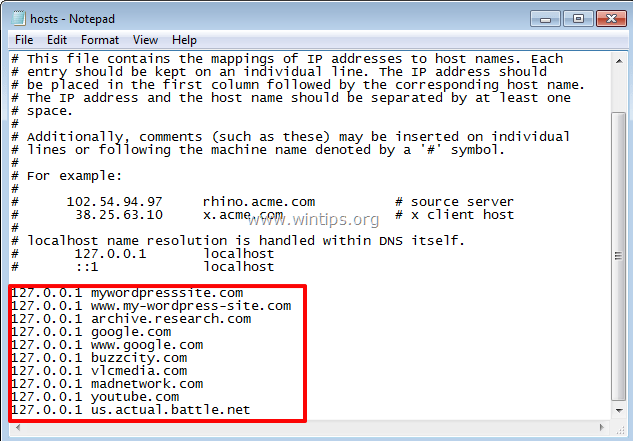 hosts file compromised